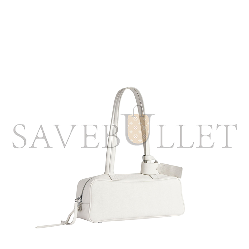 BALENCIAGA WOMEN'S CARRIE BOWLING BAG SMALL IN WHITE 8329202ABNP9016 (31*12*12cm)